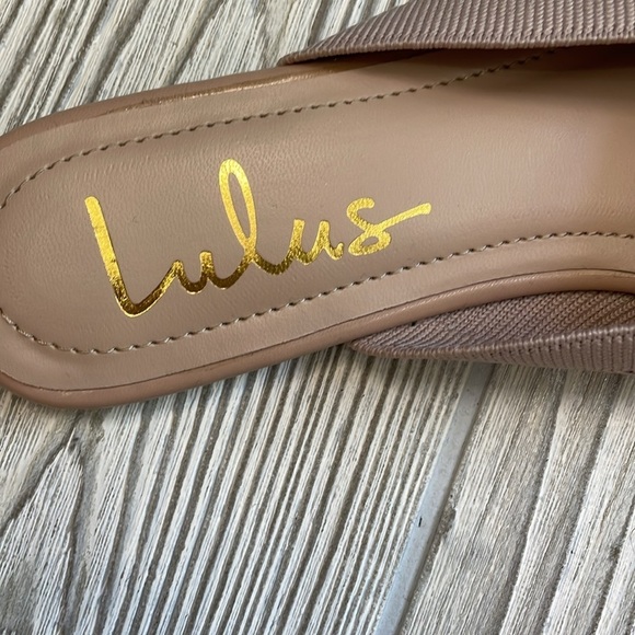 Lulus Jeaney Light Nude Ribbed Knit Pointed-Toe Mule Slides - Picture 3 of 6